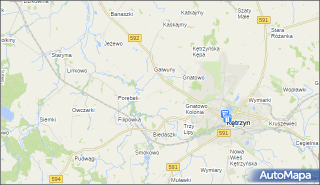 mapa Marszewo gmina Kętrzyn, Marszewo gmina Kętrzyn na mapie Targeo