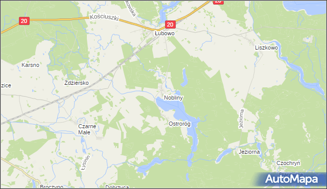 mapa Nobliny, Nobliny na mapie Targeo