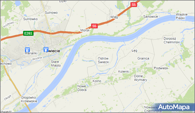 mapa Ostrów Świecki, Ostrów Świecki na mapie Targeo
