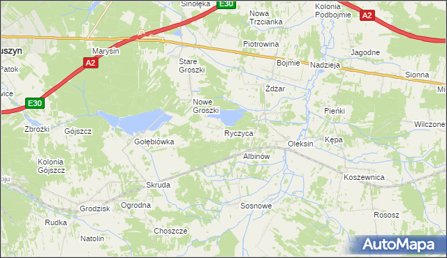 mapa Ryczyca, Ryczyca na mapie Targeo