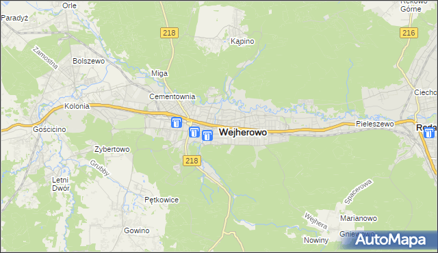 mapa Wejherowo, Wejherowo na mapie Targeo