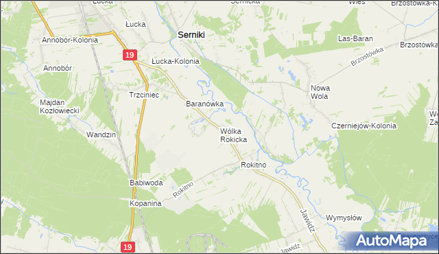 mapa Wólka Rokicka, Wólka Rokicka na mapie Targeo