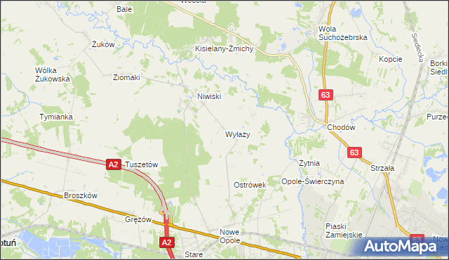 mapa Wyłazy, Wyłazy na mapie Targeo