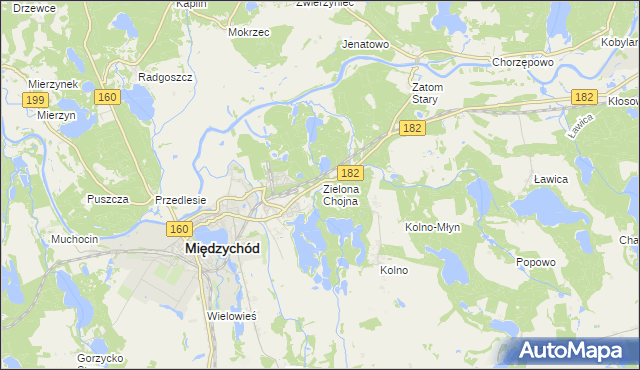 mapa Zielona Chojna Leśniczówka, Zielona Chojna Leśniczówka na mapie Targeo