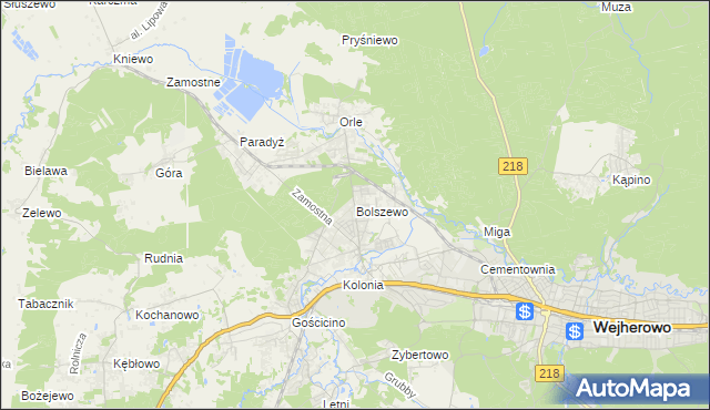 mapa Bolszewo, Bolszewo na mapie Targeo