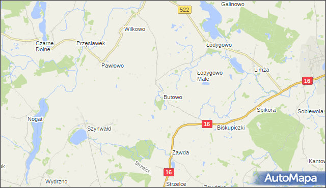 mapa Butowo, Butowo na mapie Targeo