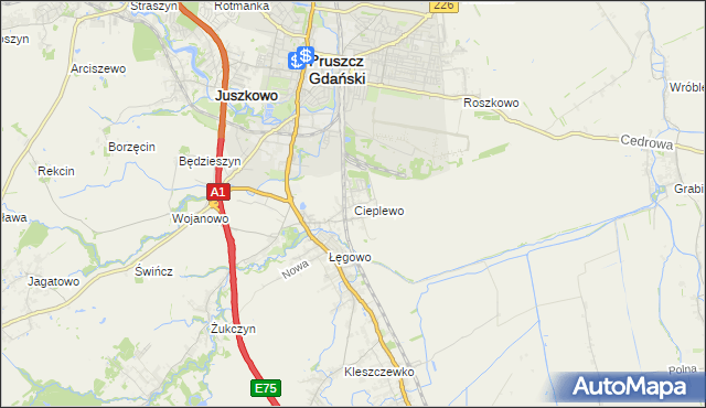 mapa Cieplewo, Cieplewo na mapie Targeo