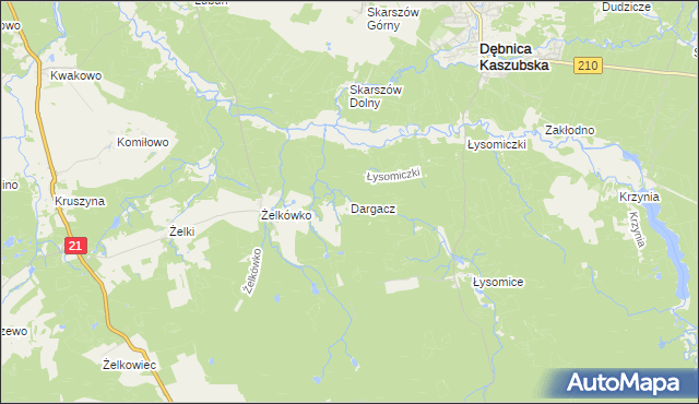 mapa Dargacz, Dargacz na mapie Targeo