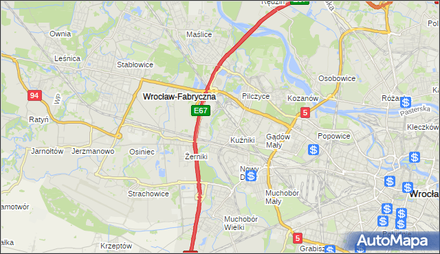mapa Fabryczna, Fabryczna na mapie Targeo