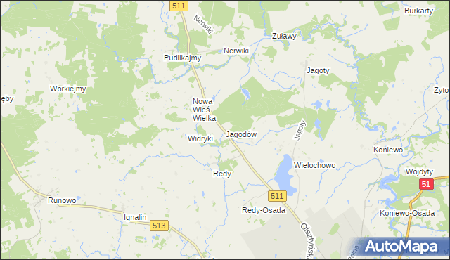 mapa Jagodów, Jagodów na mapie Targeo