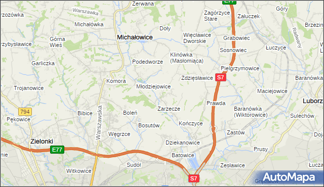 mapa Książniczki, Książniczki na mapie Targeo