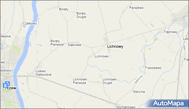 mapa Lichnówki, Lichnówki na mapie Targeo
