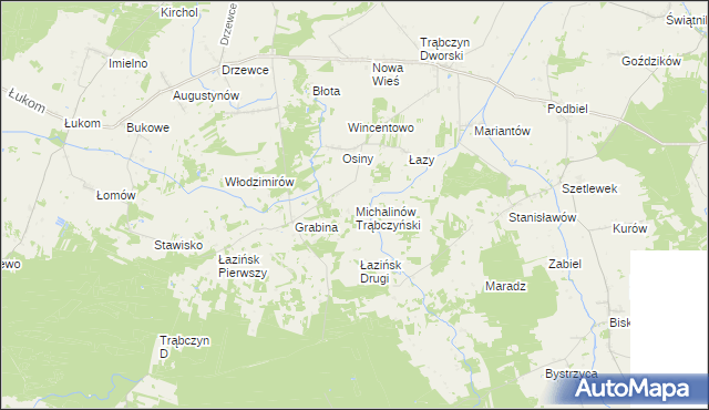 mapa Michalinów Trąbczyński, Michalinów Trąbczyński na mapie Targeo