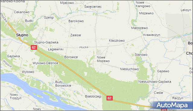 mapa Nowe Miszewo, Nowe Miszewo na mapie Targeo