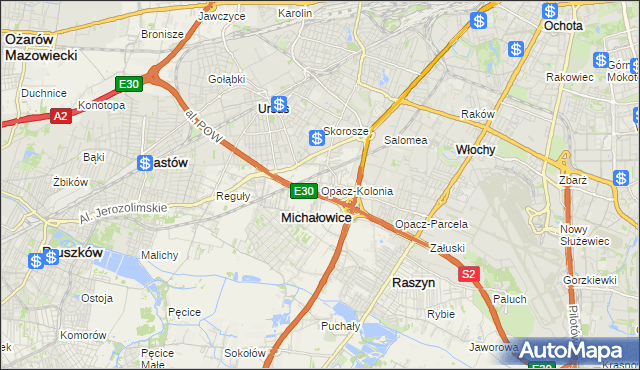 mapa Opacz-Kolonia, Opacz-Kolonia na mapie Targeo