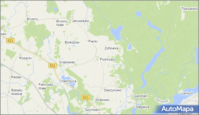 mapa Piotrkowo gmina Susz, Piotrkowo gmina Susz na mapie Targeo