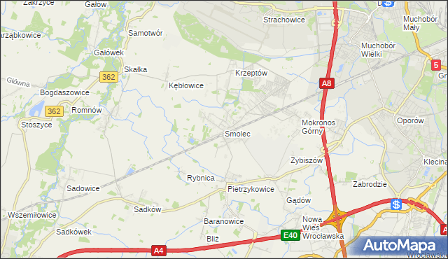 mapa Smolec, Smolec na mapie Targeo