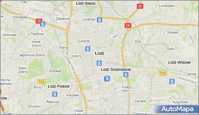 mapa Śródmieście gmina Łódź, Śródmieście gmina Łódź na mapie Targeo