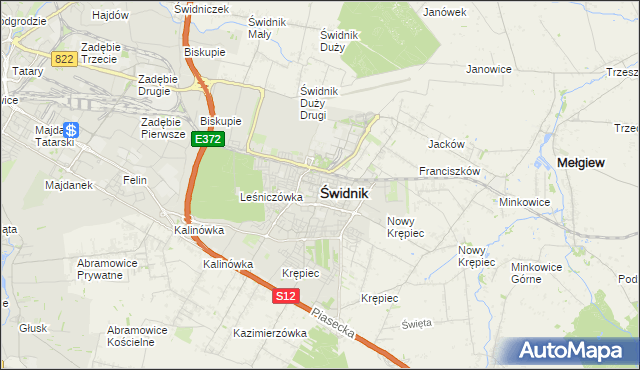 mapa Świdnika, Świdnik na mapie Targeo