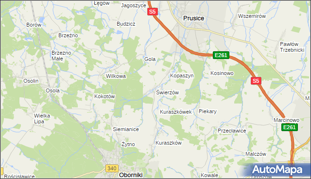 mapa Świerzów, Świerzów na mapie Targeo