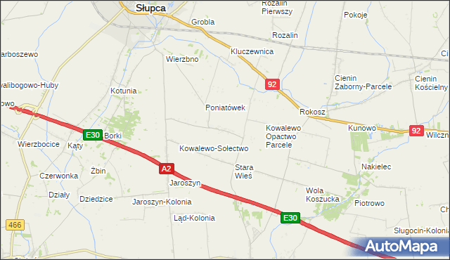 mapa Kowalewo-Opactwo, Kowalewo-Opactwo na mapie Targeo