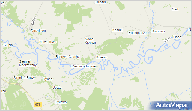 mapa Krzewo gmina Piątnica, Krzewo gmina Piątnica na mapie Targeo