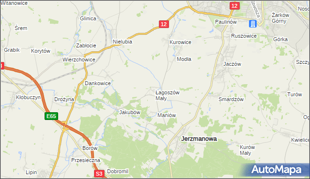 mapa Łagoszów Mały, Łagoszów Mały na mapie Targeo