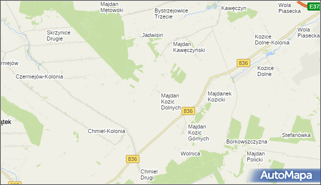 mapa Majdan Kozic Dolnych, Majdan Kozic Dolnych na mapie Targeo