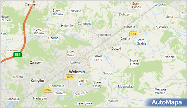 mapa Nowe Lipiny, Nowe Lipiny na mapie Targeo