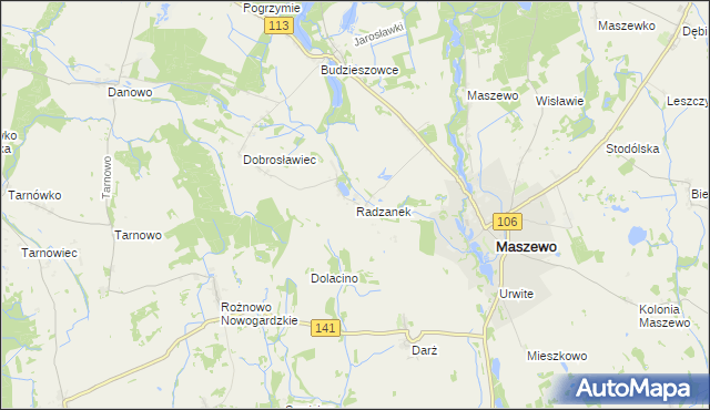 mapa Radzanek, Radzanek na mapie Targeo