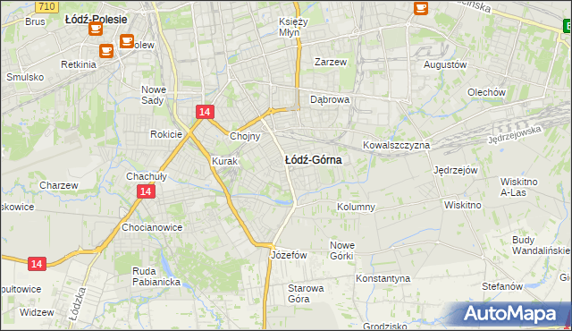 mapa Górna gmina Łódź, Górna gmina Łódź na mapie Targeo