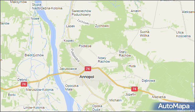 mapa Nowy Rachów, Nowy Rachów na mapie Targeo