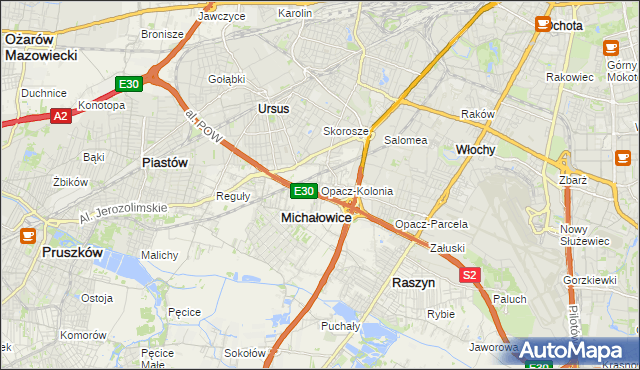 mapa Opacz-Kolonia, Opacz-Kolonia na mapie Targeo