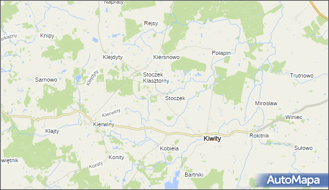 mapa Stoczek gmina Kiwity, Stoczek gmina Kiwity na mapie Targeo