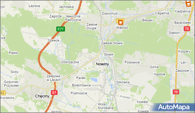 mapa Zagrody gmina Sitkówka-Nowiny, Zagrody gmina Sitkówka-Nowiny na mapie Targeo