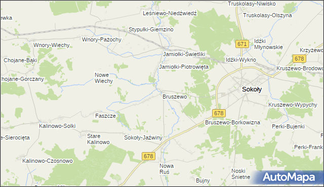 mapa Bruszewo, Bruszewo na mapie Targeo