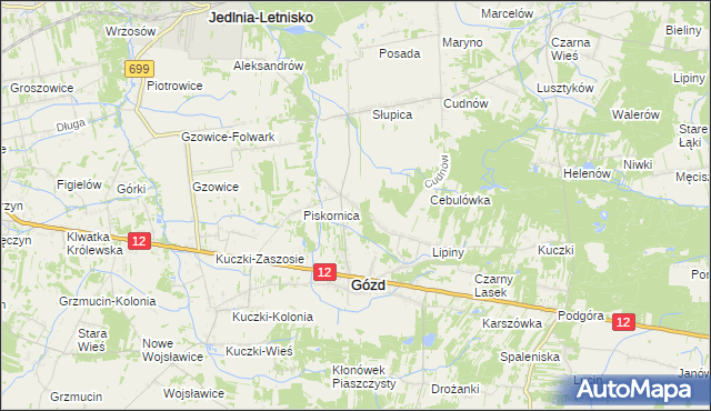 mapa Budy Niemianowskie, Budy Niemianowskie na mapie Targeo