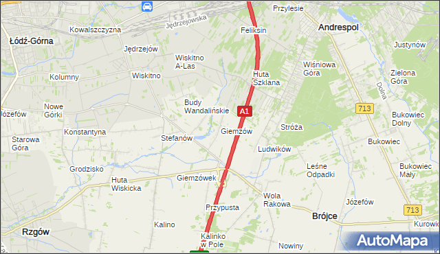 mapa Giemzów, Giemzów na mapie Targeo