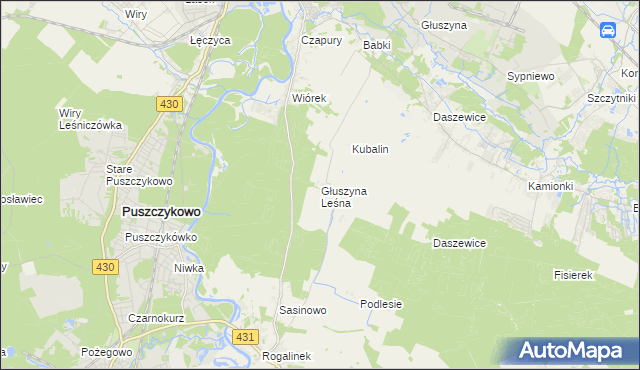 mapa Głuszyna Leśna, Głuszyna Leśna na mapie Targeo