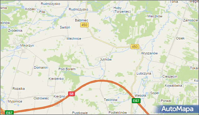 mapa Jutrków, Jutrków na mapie Targeo