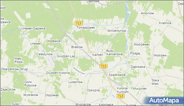 mapa Kamień gmina Sławno, Kamień gmina Sławno na mapie Targeo