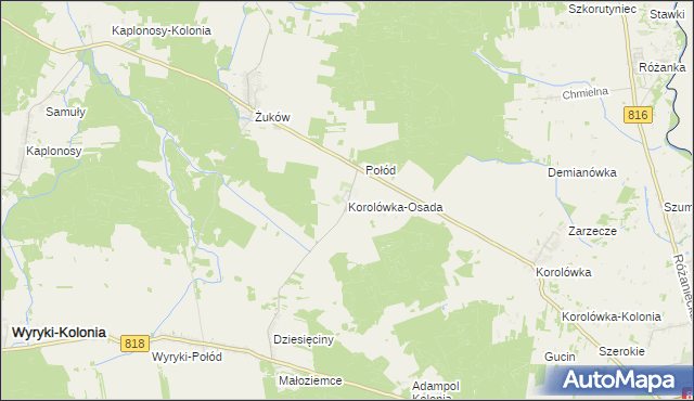 mapa Korolówka-Osada, Korolówka-Osada na mapie Targeo