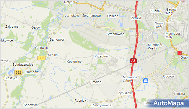 mapa Krzeptów, Krzeptów na mapie Targeo
