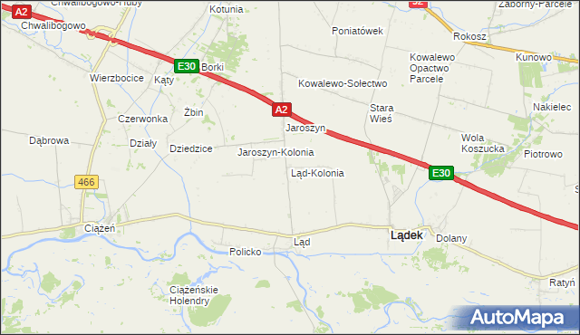 mapa Ląd-Kolonia, Ląd-Kolonia na mapie Targeo