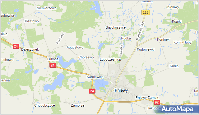 mapa Lubocześnica, Lubocześnica na mapie Targeo