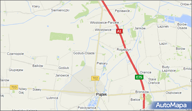 mapa Michałówka gmina Piątek, Michałówka gmina Piątek na mapie Targeo