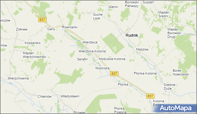 mapa Mościska-Kolonia, Mościska-Kolonia na mapie Targeo