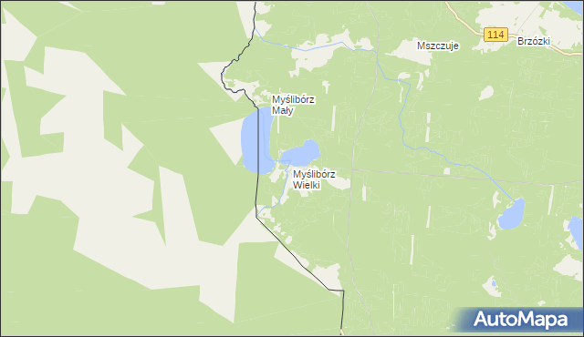 mapa Myślibórz Wielki, Myślibórz Wielki na mapie Targeo