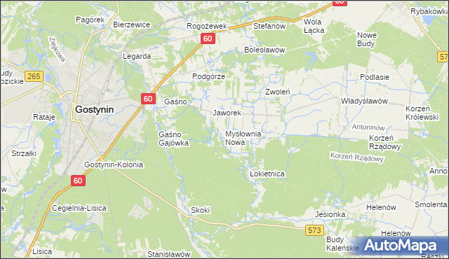 mapa Mysłownia Nowa, Mysłownia Nowa na mapie Targeo