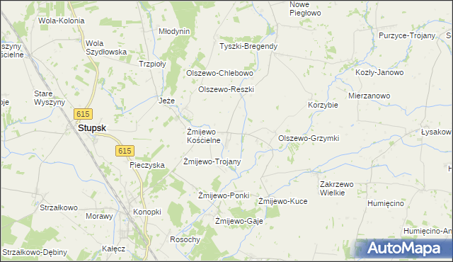 mapa Olszewo-Borzymy, Olszewo-Borzymy na mapie Targeo